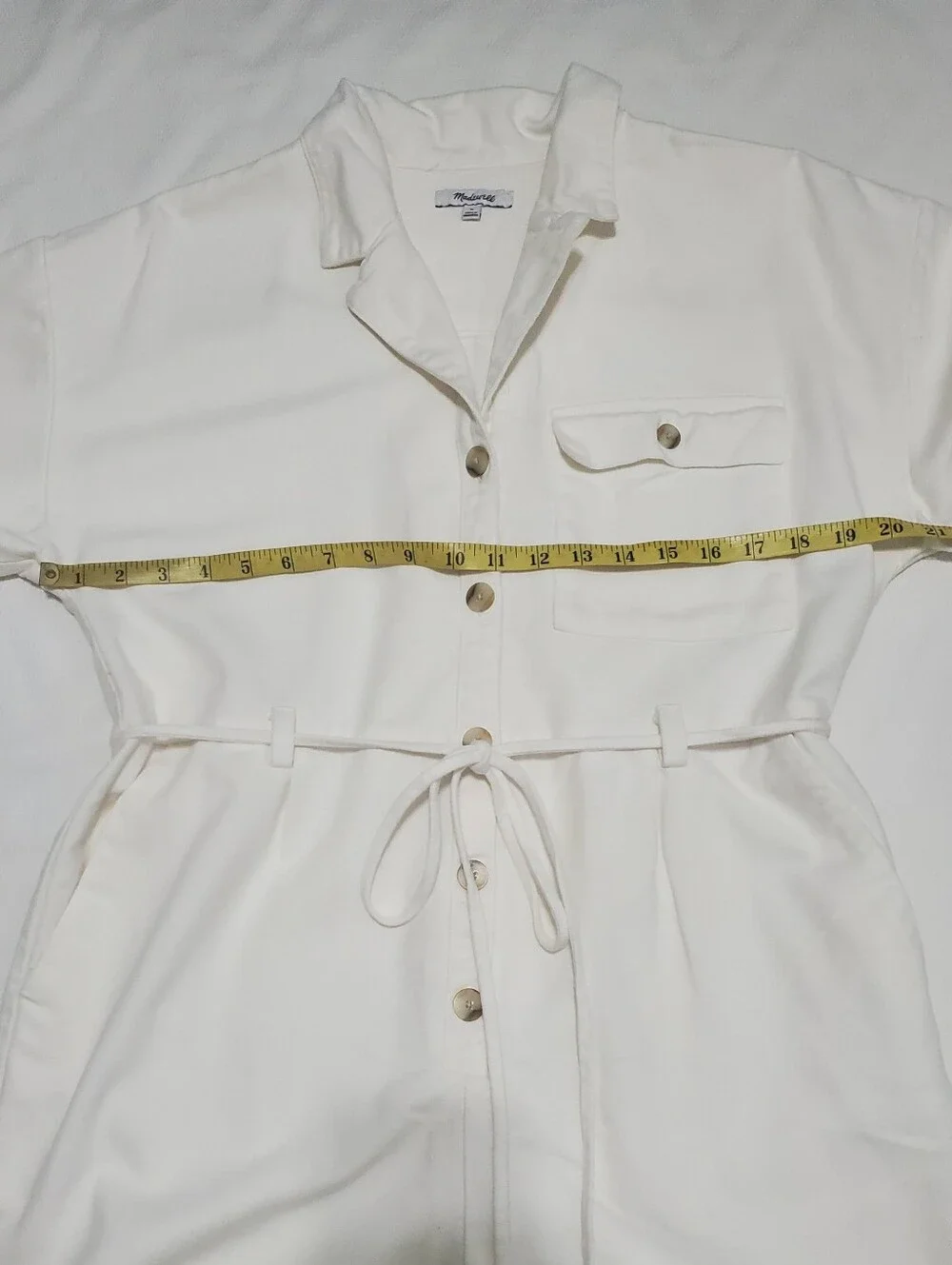 Madewell Belted Sadari Romper Ecru Size Medium